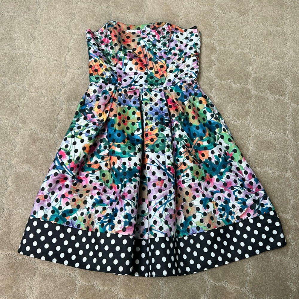 Anthropologie Strapless Multi-Colored Corey Lynn Calter Lavendel Dress Sz 6